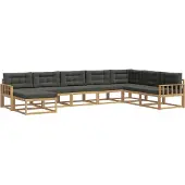 vidaXL Ensemble de salon de jardin 8 pièces, blanc et anthracite