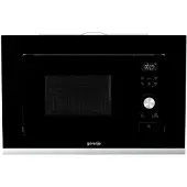 Gorenje Four à micro-ondes encastrable, , capacité 20 l, 800 W, 15 programmes, verre noir/acier inoxydable