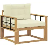 vidaXL Canapé d'extérieur moyen en polyester blanc