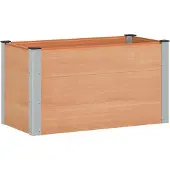 vidaXL Jardinière surélevée, couleur marron, 100 x 50 x 54 cm, en WPC et aluminium