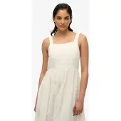Superdry Statement Tiered Sleeveless Long Dress Beige 2XS Femme