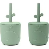Done by Deer Straw 2 Pack Wally Cup Vert 12 Months
