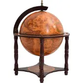 Syfax Support à vin bar forme globe Marron Bois d'eucalyptus massif