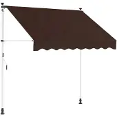 Syfax Auvent rétractable manuel Marron 300 cm