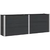 Syfax Jardinière surélevée Noir 250 x 50 x 91 cm