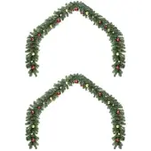 vidaXL Guirlande de Noël avec 600 LED 2 pcs Vert PVC