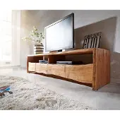 DELIFE Meuble-TV Live-Edge 230 cm acacia nature massif 4 tiroirs