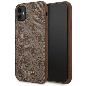 GUESS Guhcn61G4Gfbr Iphone 11 / Xr 6,1Brzowy/Brown Hard Case 4G Metal Gold Logo