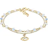 Elli Bracelet 'Evil Eye' bleu clair / or / transparent