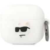 Karl Lagerfeld Kla3Runchh Airpods 3 Cover Biały/White Silicone Choupette Head 3D