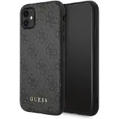 GUESS GUHCN61G4GFGR iPhone 11 6,1" szary/grey hard case 4G Metal Gold Logo (Apple iPhone 11), Coque pour téléphone portable, Gris