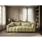 Sofiland COSMO LUXURY Canapé Droit Convertible 240cm Tissu Texturé jaune moutarde