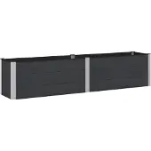 vidaXL Jardinière surélevée noire, 250 x 50 x 54 cm, en WPC et aluminium