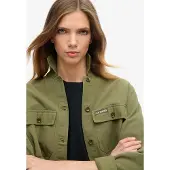 Superdry St Tropez Military Long Sleeve Shirt Vert 2XS Femme