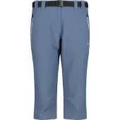CMP Pantalon de randonnée capri pour femmes avec ceinture et fonction Dry, bleu, taille 40