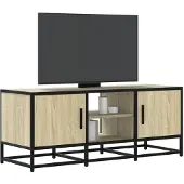 vidaXL Armoire TV noire 120x35x41 cm Bois composite et métal
