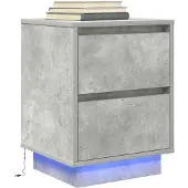 vidaXL Table de chevet avec lumières LED blanc 38x34x65 cm