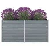 vidaXL Lit surélevé de jardin Acier galvanisé 600x80x45 cm Gris