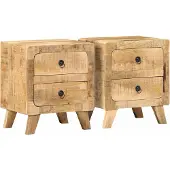 vidaXL Table de chevet 40x32x46 cm bois massif de récupération