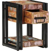 vidaXL Cabinet de chevet avec tiroir Multicolore 30 x 30 x 40 cm
