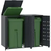 vidaXL Abri pour poubelles 1 tonne anthracite 69x79x117 cm acier