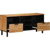 vidaXL Armoire TV avec étagère Marron 100 x 33,5 x 46 cm Bois massif Mango