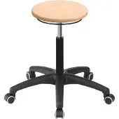 Mey Tabouret pivotant avec roulettes hêtre naturel Hauteur d'assise réglable 420-550 mm