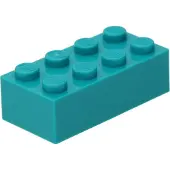 LEGO 100 x briques 2 x 4, turquoise foncé