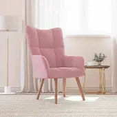 Prolenta Maison Exclusive - Fauteuil de détente en velours rose