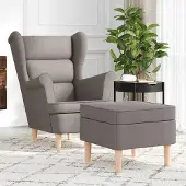 Prolenta Maison Exclusive - Fauteuil avec repose-pieds en tissu taupe