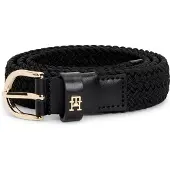 Tommy Hilfiger Ceinture 'Essential TH Monogram Braided Elastic' noir