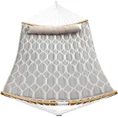 Songmics Hamac En Tissu Matelassé, Losange Gris + Beige