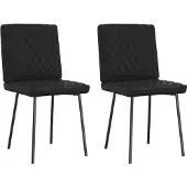 vidaXL Chaise de salle à manger 2 pcs. noir similicuir