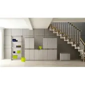 Plastiken Coffre à roulettes avec serrure - 190 L - Fonctionnel et esthétique - Beige