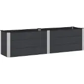 Syfax Jardinière surélevée Noir 200 x 50 x 54 cm