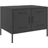 vidaXL Table basse noire 68x50x50,5 cm acier