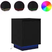 vidaXL Table de chevet avec lumières LED noir 38x34x50 cm