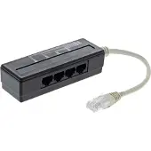 InLine Répartiteur de port téléphonique quadruple, RJ45 mâle à 4x RJ45 femelle, 0,15m
