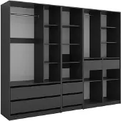 Vicco Armoire Elmo Anthracite 100x200cm 3 pièces, Model 61349