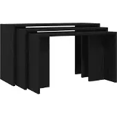 vidaXL Tables gigognes 3 pcs noir bois d'ingénierie