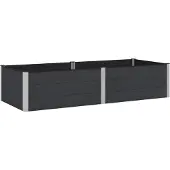 vidaXL , jardinière surélevée noire, 250 x 100 x 54 cm, en WPC et aluminium