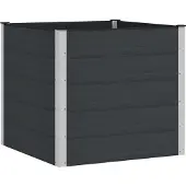 vidaXL Jardinière surélevée noire, 100 x 100 x 91 cm, en WPC et aluminium