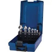 TECWERK Jeu de fraises coniques DIN 335 C 90, 6,3-20,5 mm, HSS-Co, 6 pièces, coffret en plastique