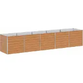 vidaXL Lit surélevé brun clair 400 x 80 x 77 cm Acier galvanisé