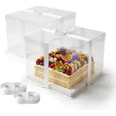 Relaxdays 2 boîtes à gâteau, Boîte à gâteau, Transparent