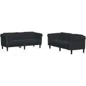 vidaXL Ensemble de canapés 2 pièces noir velours