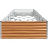 vidaXL Lit surélevé brun clair 582 x 100 x 36 cm Acier galvanisé