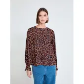 Lola Casademunt Chemisier rouille / brocart / bleu violet / noir