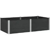 vidaXL , jardinière surélevée noire, 200 x 100 x 54 cm, en WPC et aluminium