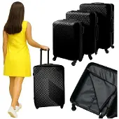 Northio Ensemble de valises noires 3 pièces - Légères et résistantes
